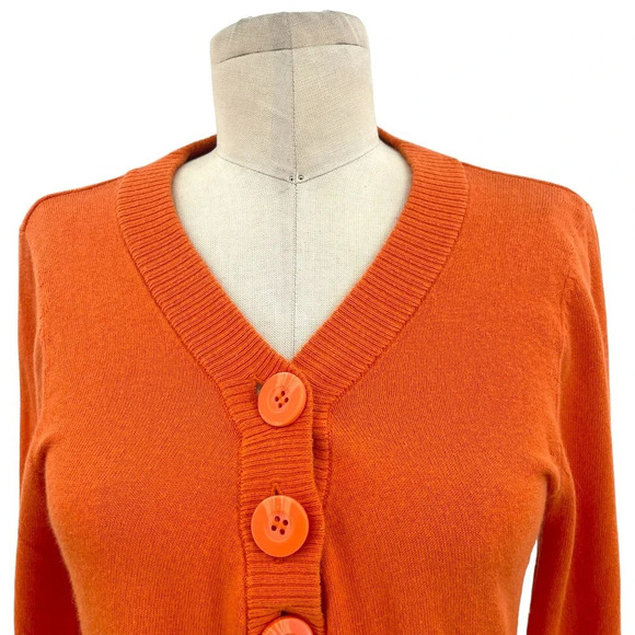 Sundance Henley Cotton Rabbit Hair Sweater Orange Size Small - Picture 2 of 9